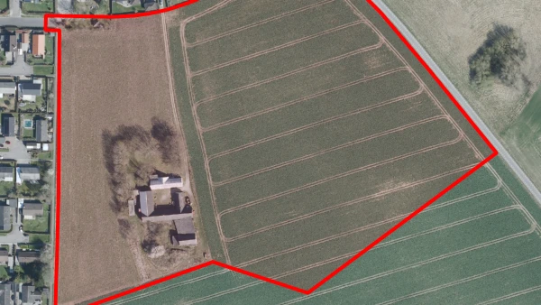 Billedet viser det stykke jord ved Munkegården, som er omfattet af lokalplanen